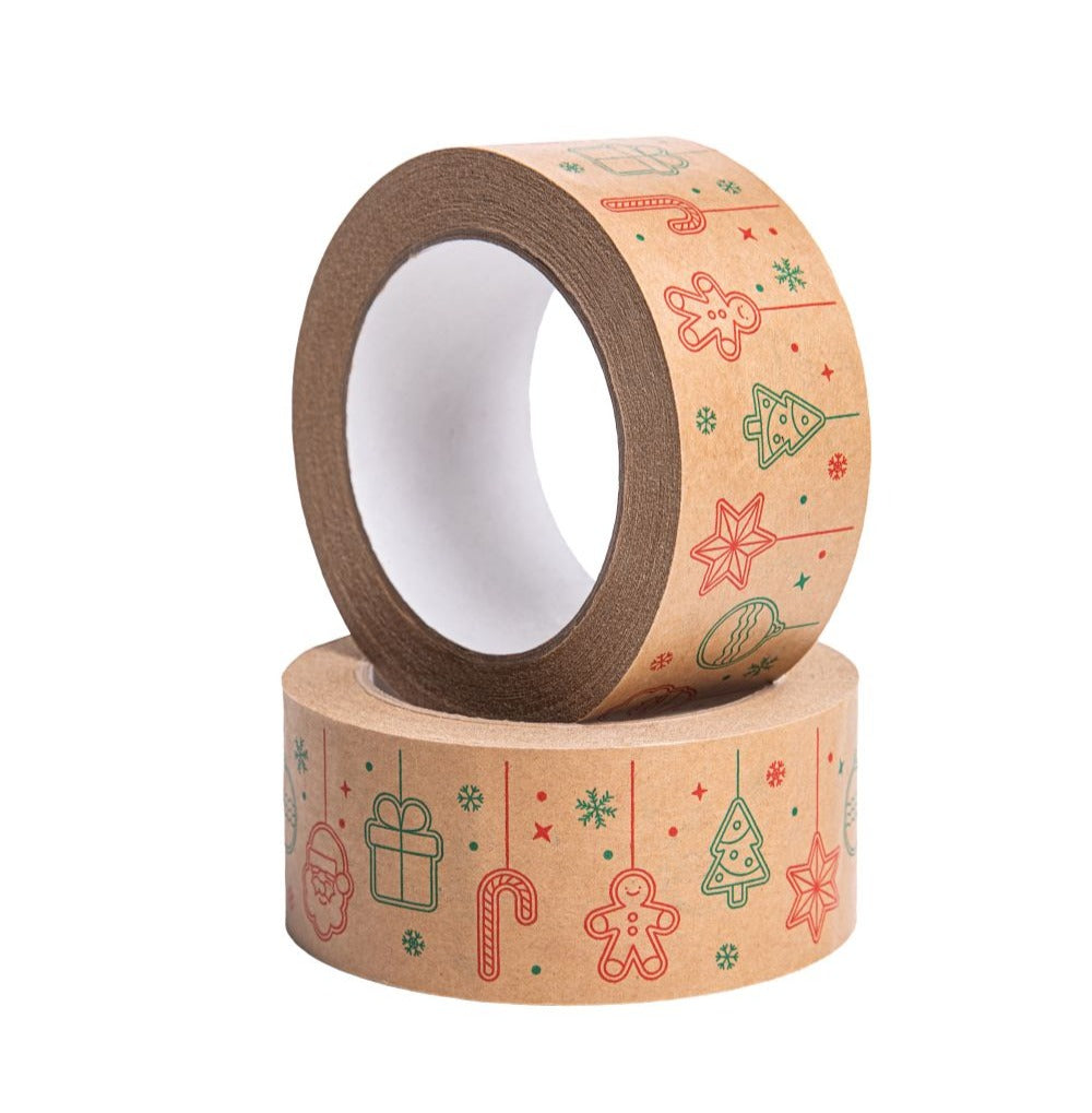 Christmas paper packing tape with festive print 48 mm x 50 m – hot-melt