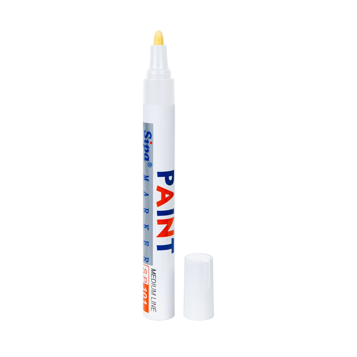 Paint pen SP101, medium, metal casing, color: white
