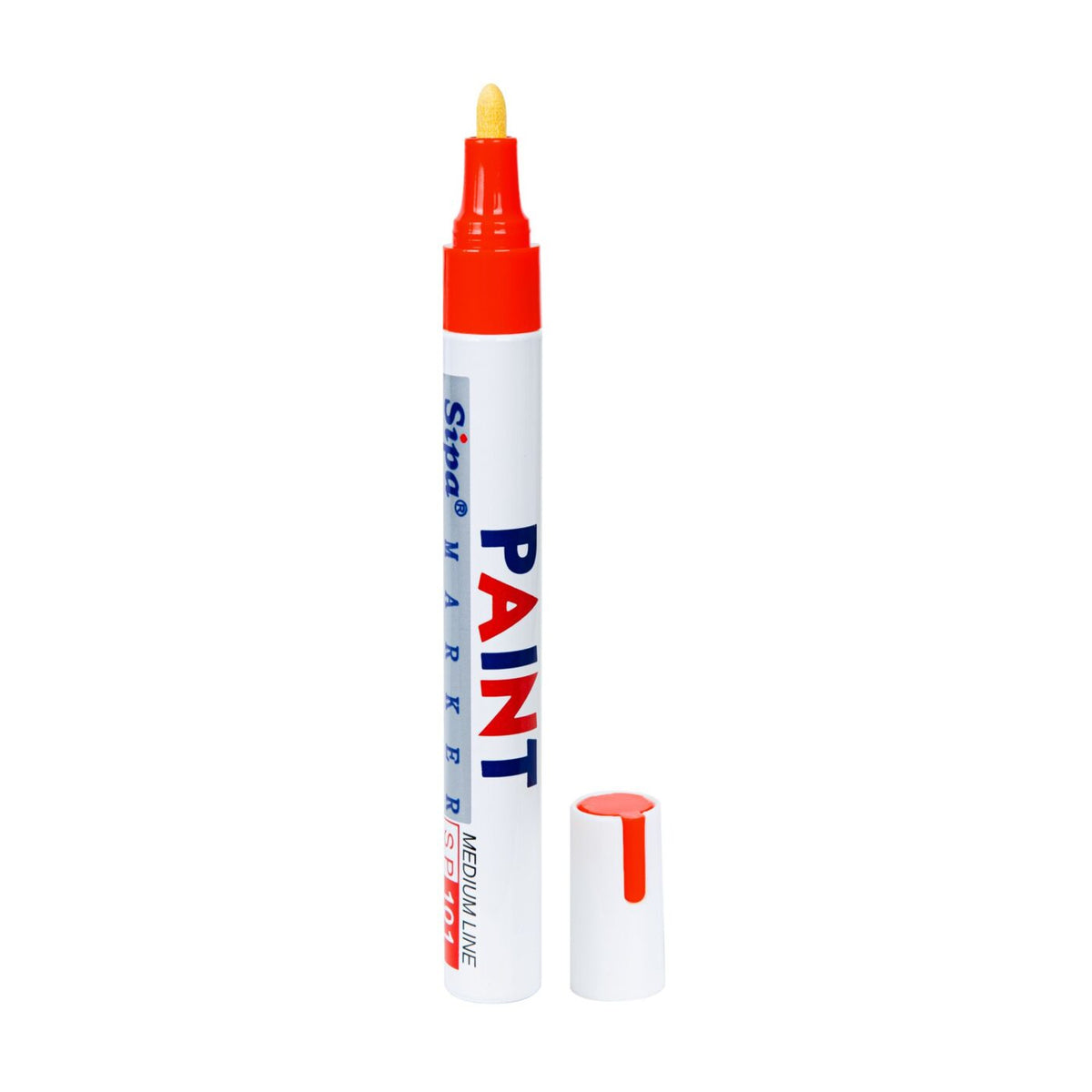 Paint pen SP101, medium, metal casing, colour: red