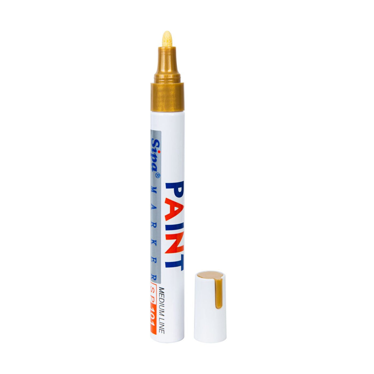 Paint marker SP101, medium, metal casing, color: gold