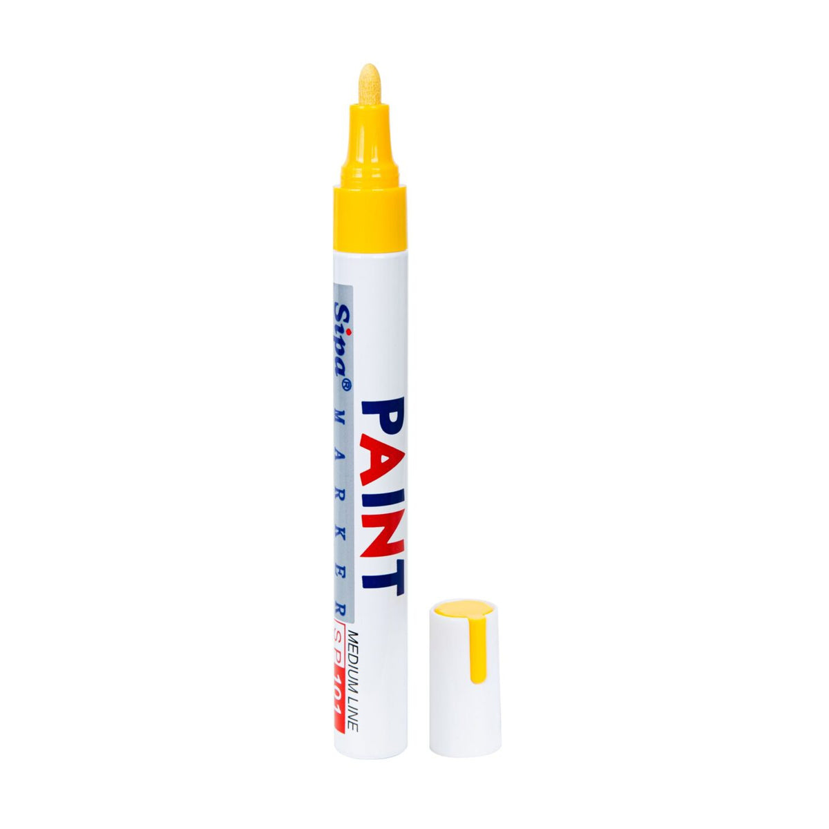 Pisak z farbą SP101, medium, metalowa obudowa, kolor: żółty