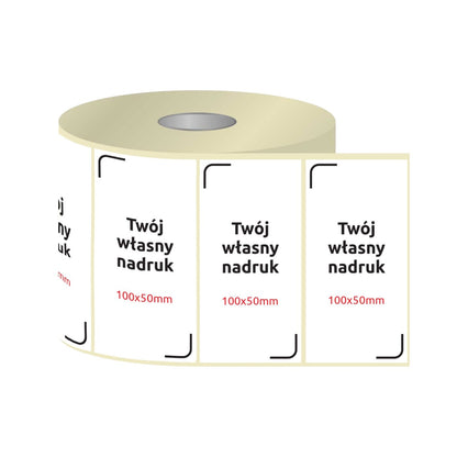 Etykiety, naklejki z nadrukiem 100x50mm PROSTOKĄT (różne warianty)