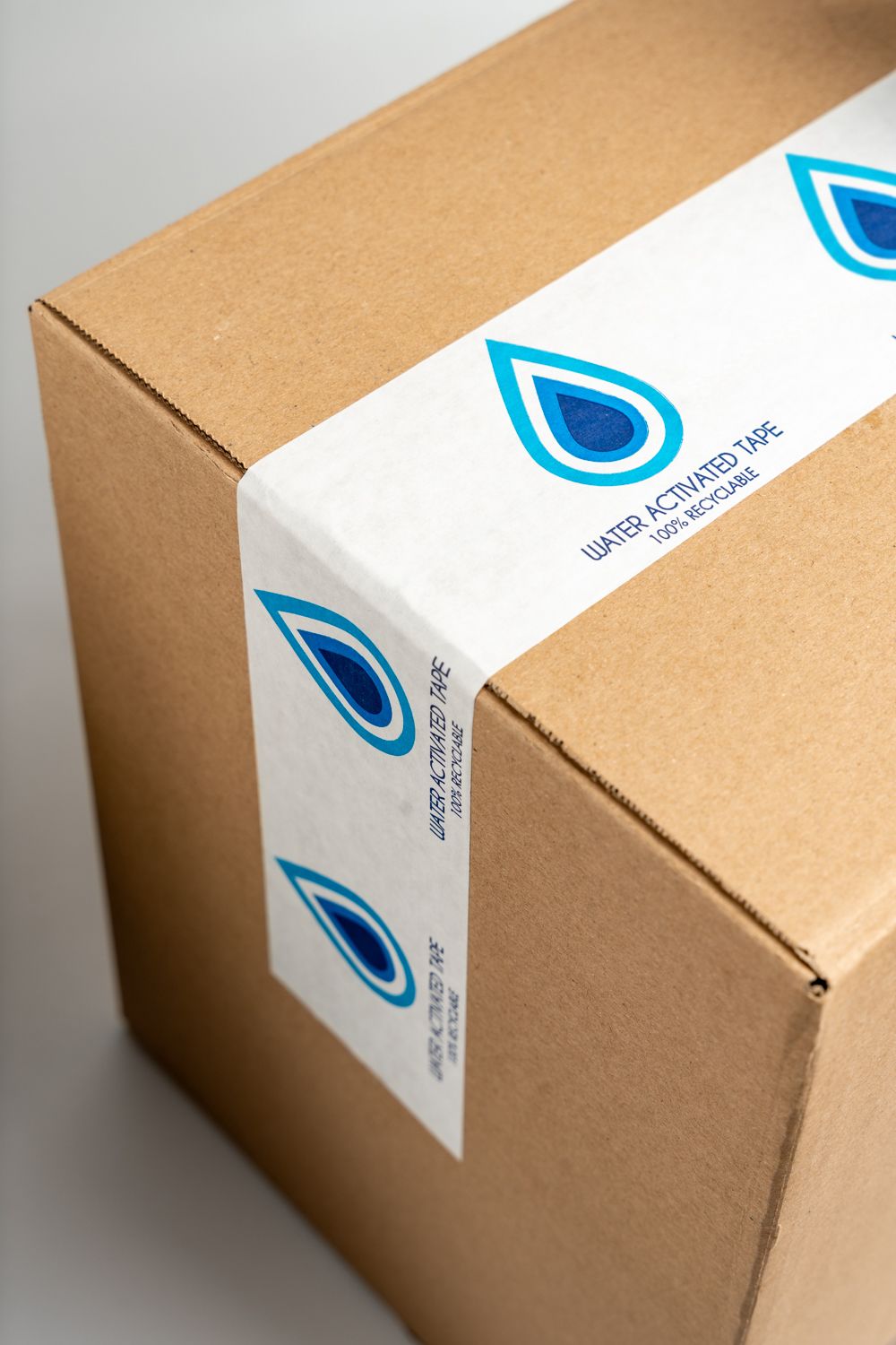 Custom printed water-activated paper tape with logo (various sizes)