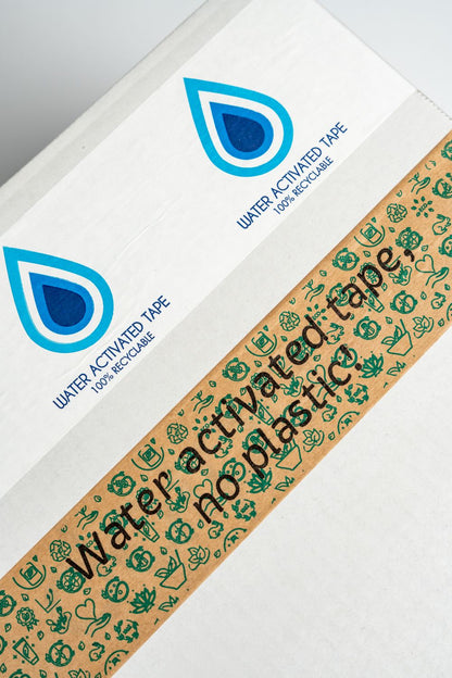 Custom printed water-activated paper tape with logo (various sizes)