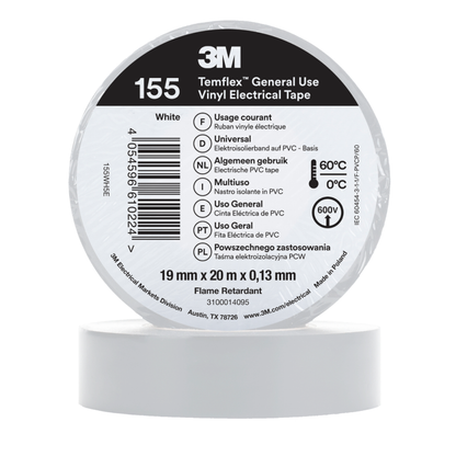 3M Temflex 155 Winylowa taśma elektroizolacyjna 19 mm x 20 m  (różne kolory)