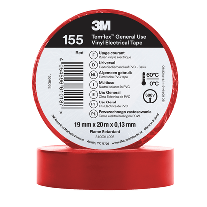 3M Temflex 155 Winylowa taśma elektroizolacyjna 19 mm x 20 m  (różne kolory)