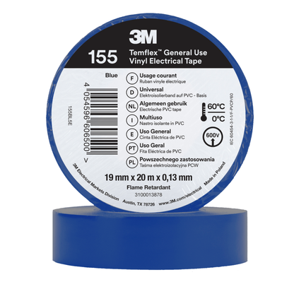 3M Temflex 155 Winylowa taśma elektroizolacyjna 19 mm x 20 m  (różne kolory)