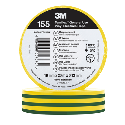 3M Temflex 155 Winylowa taśma elektroizolacyjna 19 mm x 20 m  (różne kolory)