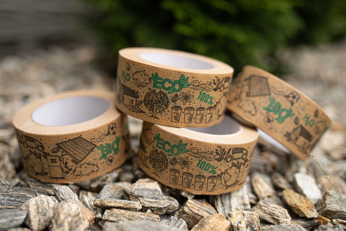 Paper solvent packaging tape with custom print and logo 50 mm x 60 m
