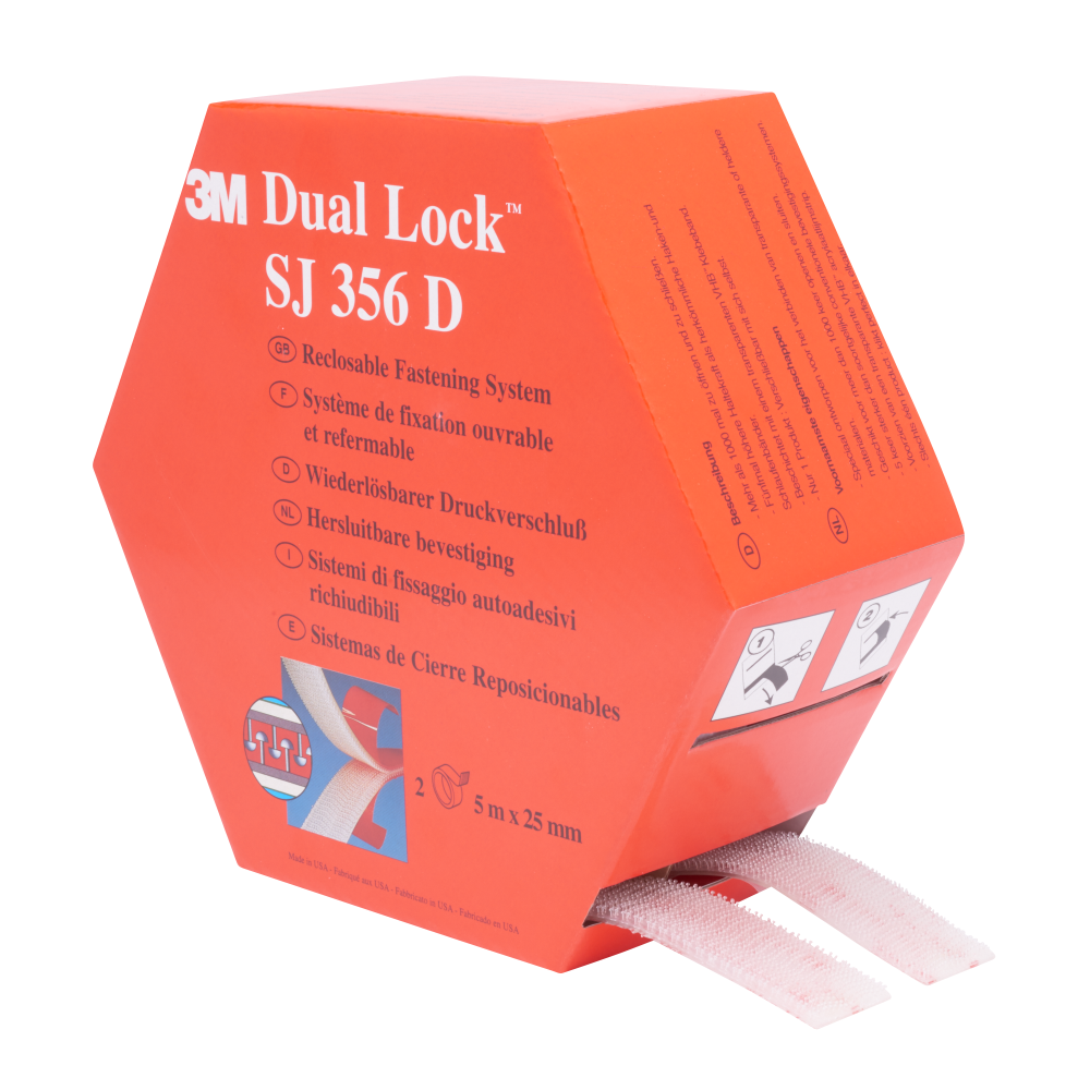 3M Dual Lock SJ356B Industrial Fastener Transparent 25 mm x 45.7 m