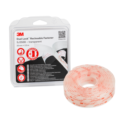 3M Dual Lock SJ356B Industrial Fastener Transparent 25 mm x 45.7 m