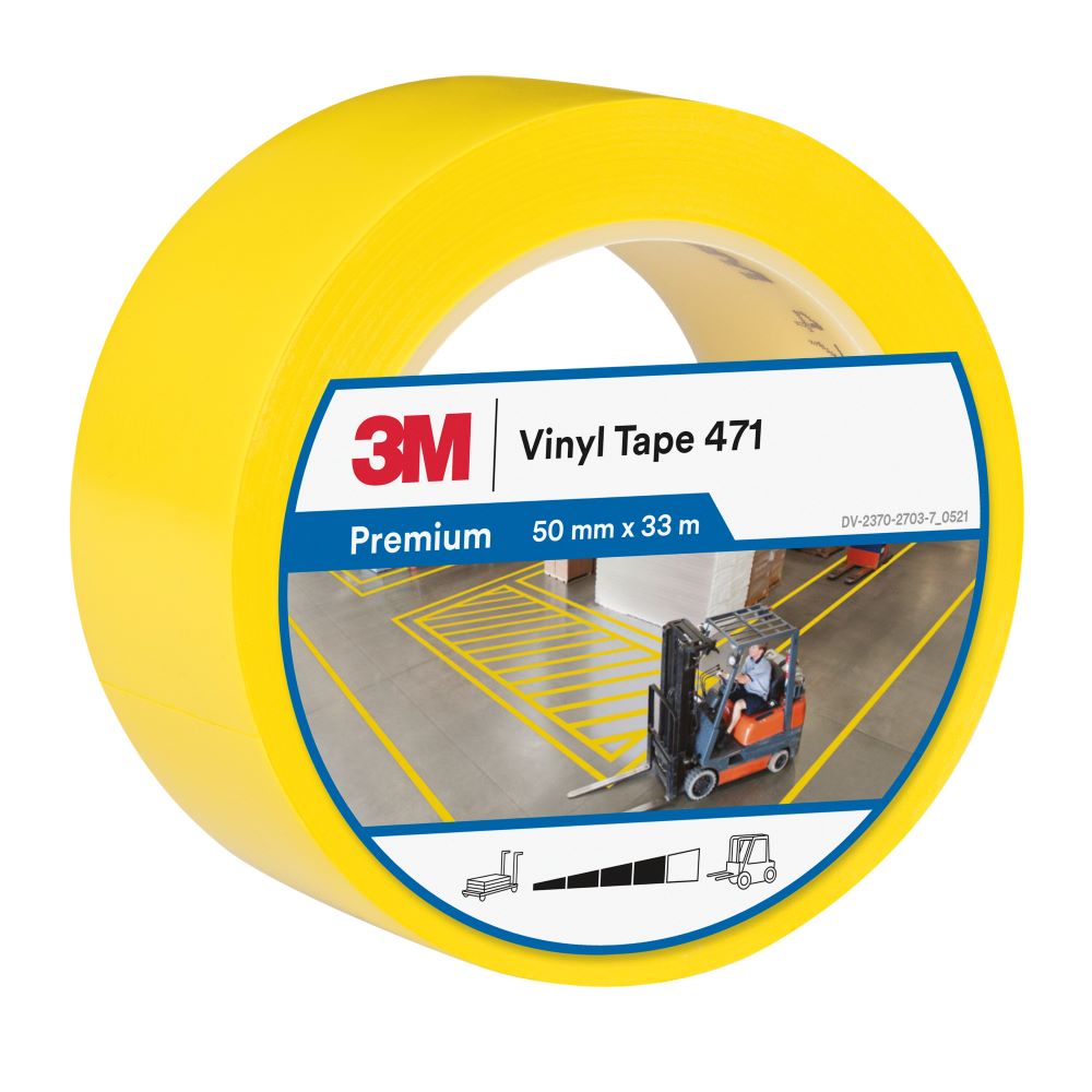 3M 471 Taśma winylowa żółta 50 mm x 33 m indywidualne opakowanie