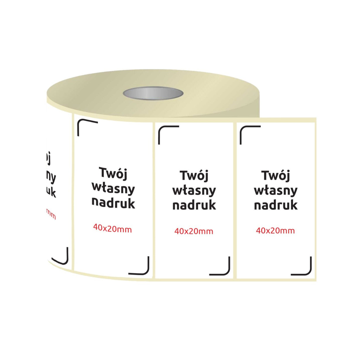 Etykiety, naklejki z nadrukiem 40x20mm PROSTOKĄT (różne warianty)