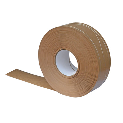 Water-activated paper packing tape with reinforcement