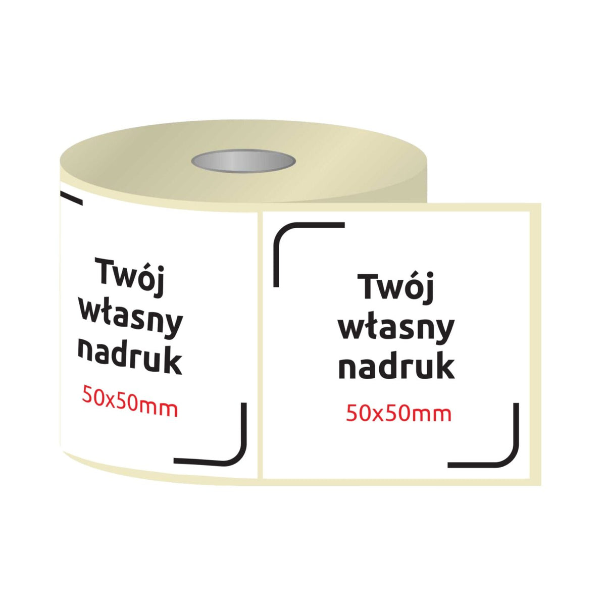Etykiety, naklejki z nadrukiem 50x50mm KWADRAT (różne warianty)