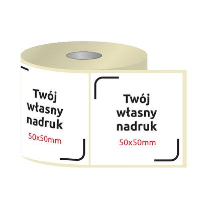 Etykiety, naklejki z nadrukiem 50x50mm KWADRAT (różne warianty)