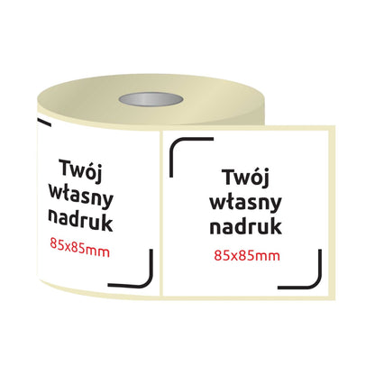 Etykiety, naklejki z nadrukiem 85x85mm KWADRAT (różne warianty)