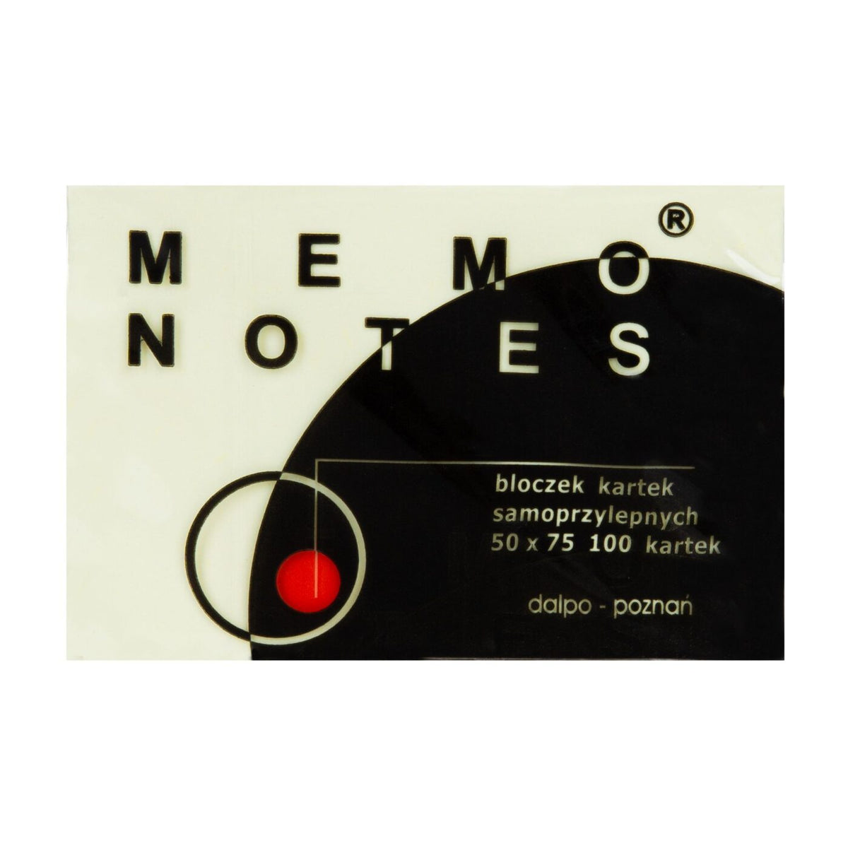 MEMO NOTES Bloczek kartek samoprzylepnych 50 x 75 mm, 100 kartek żółtych