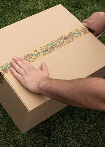 Paper solvent packaging tape with custom print and logo 50 mm x 60 m