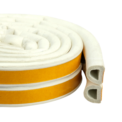 Rubber seal, self-adhesive, D-profile, 9x7 mm (various colors and lengths)