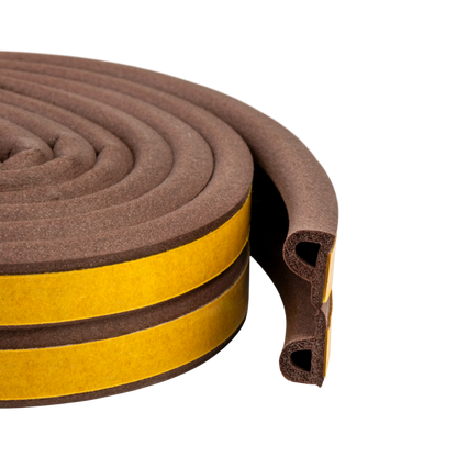 Self-adhesive rubber seal, P-profile, 9.5×5.5 mm (various colors and lengths)
