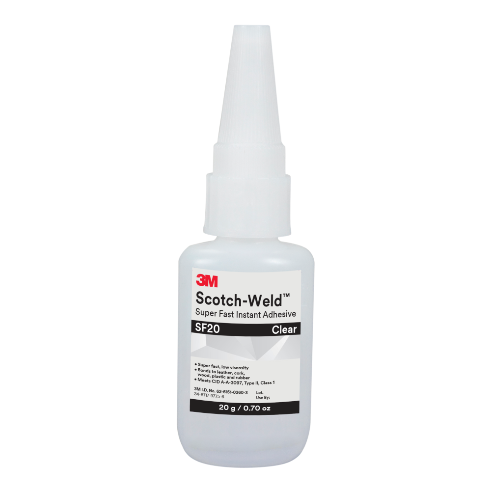 3M Scotch-Weld SF20 Cyanoacrylate Adhesive Fast Curing Transparent 20 g