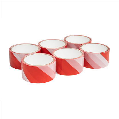 Czerwono-biała taśma ostrzegawcza PVC 50 mm x 33 m