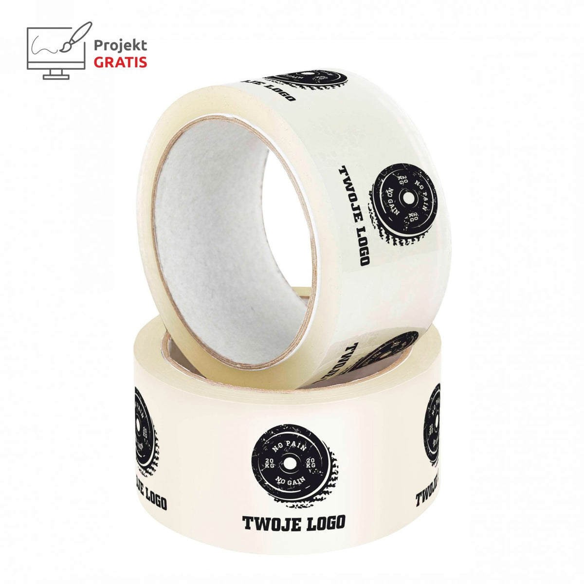 Foil solvent packaging tape with custom print and logo 50 mm x 60 m