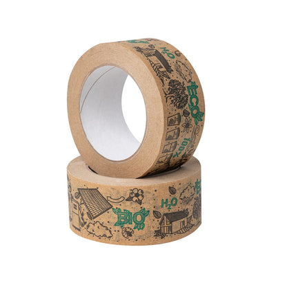 Solvent paper tape with ECO pre-print 50 mm x 50 m