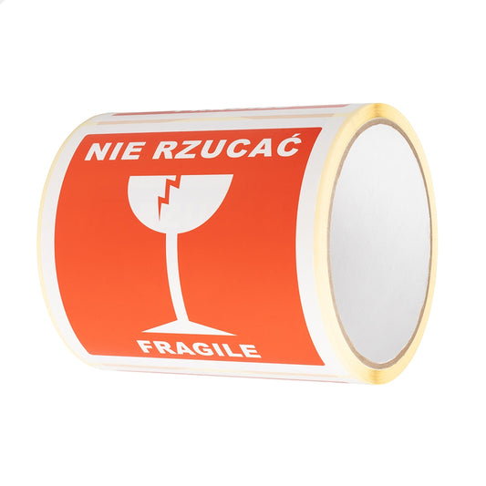 "Do Not Drop / Fragile" printed labels, 100x100mm, 100 pcs.