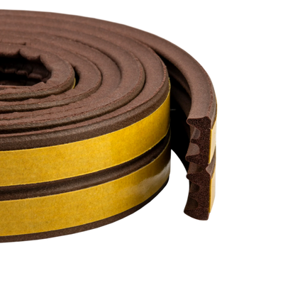 Rubber seal, self-adhesive, K-profile, 9x4 mm (various colours and lengths)