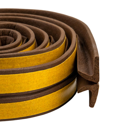Self-adhesive rubber V-profile seal, 9x7 mm (various colors and lengths)