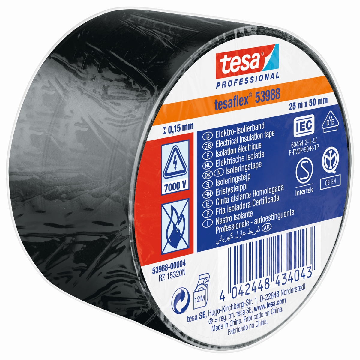 tesa 53988 Taśma izolacyjna tesaflex czarna (różne warianty)