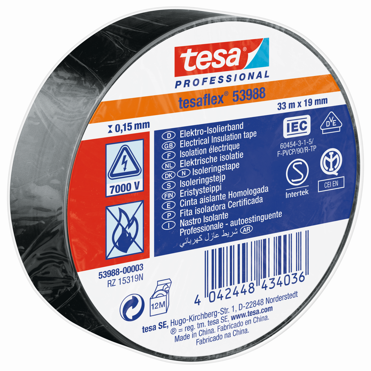 tesa 53988 Taśma izolacyjna tesaflex czarna (różne warianty)