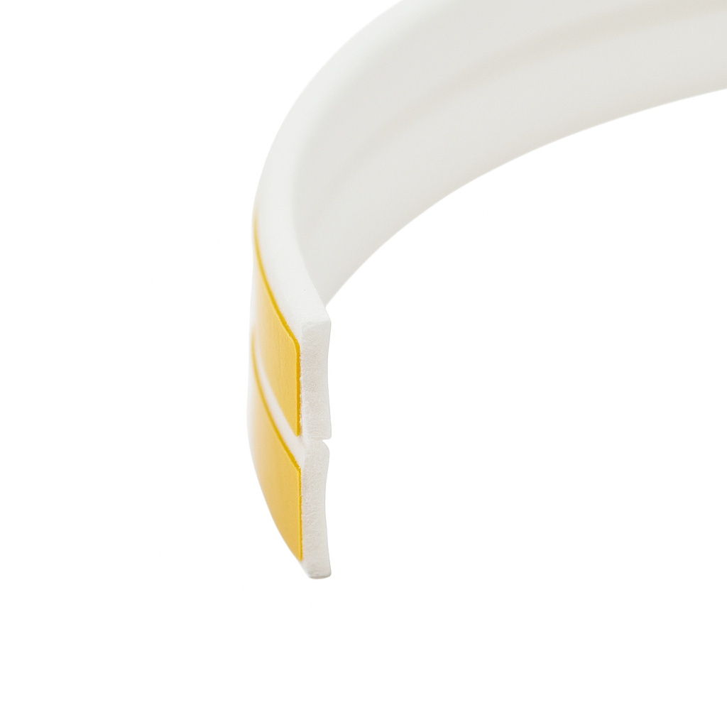 Self-adhesive rubber seal, Cellband profile, 200 meters, 8x2 mm (various colors)